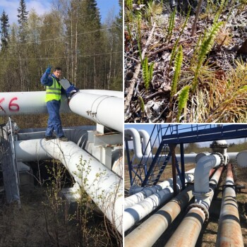 June 2021. X-ray inspection of the oil product pipeline. Oil pipeline is a project of a system of trunk oil pipelines connecting the fields