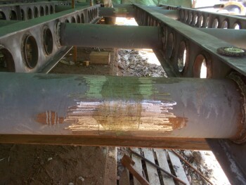 August 2017. Visual and measuring control of installation welded joints of metal structures of the facility.