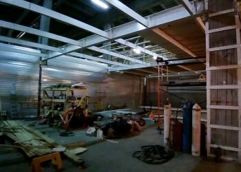 November 2019 Visual and measuring and ultrasonic inspection of metal structures of warehouses.