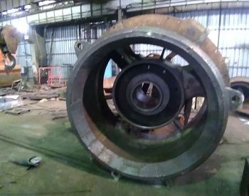 May 2020. Ultrasonic inspection of the body of the Telsmith 52SBS cone crusher.