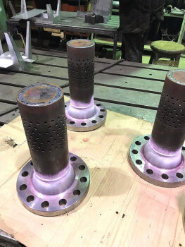 February 2021. Capillary control of the pipe and flange of the introductory stage of the silencer.