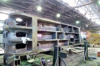 June 2020. Ultrasonic inspection of the ear of the bed of the SMD 118 jaw crusher for ore processing.