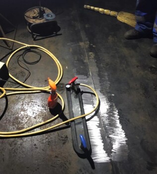 January 2022 Tightness control of tank welds (RVS 5000 m3). Vacuum-bubble control. Central Gas Service. Fuel oil farming.