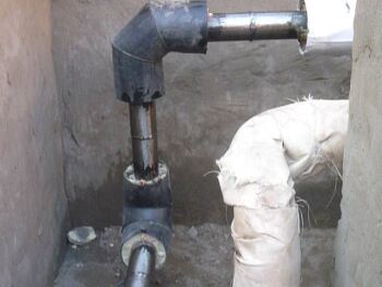 Ultrasonic and visual inspection of welded joints of the heating main. Work in the collector.