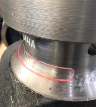 April 2022. Casting defect. Crack. Laboratory of non-destructive testing. Selective control of products in production.