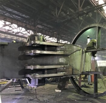 March 2021. Ultrasonic inspection of welded joints of KOMATSU PC2000-8 excavator boom.
